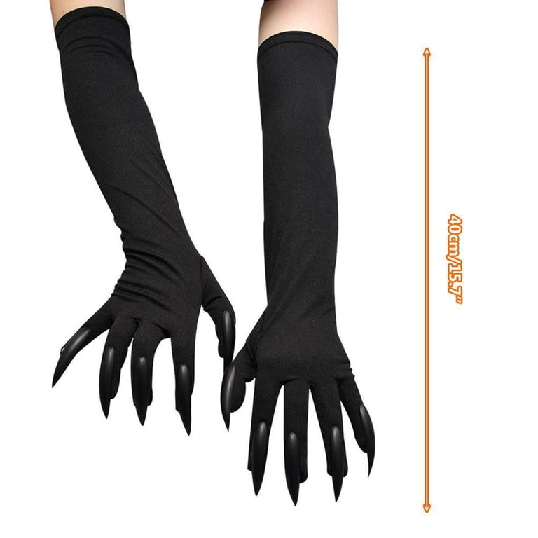 fancy dress long black gloves