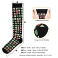 thumbnail image 3 of FORMRS Womens Knee High Socks Casual Long Thick Travel Daily Wear, 1 Pair, Green Block Pattern, 3 of 6