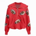 thumbnail image 5 of Towmus Womens Game Day Sweatshirts Football Sequin Hoodies Fall Outfits Long Sleeve Zipper Sweaters with Pocket, 5 of 5