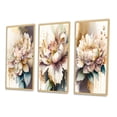 thumbnail image 3 of Designart "Pink and Cream Watercolor Floral I" Floral & Botanical Framed Wall Art Set Of 3 - Pink Floral Frame Canvas Set For Living Room Decor, 3 of 6
