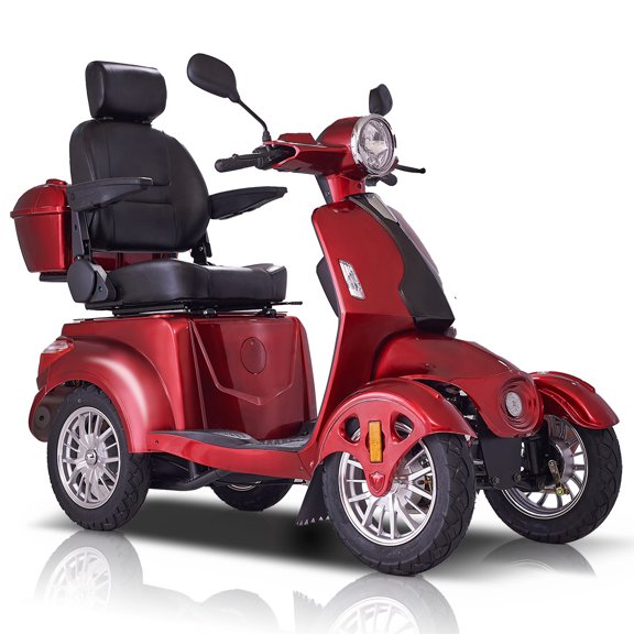 FYC Electric Mobility Scooters for Seniors Adults Heavy Duty 600W Powered 4-Wheel 3-Speed 400lbs Capacity Scooter with Adjustable Seat Rear Lockbox for Travel