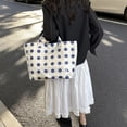 thumbnail image 4 of Women Polka Dot Transparent Tote Handbag, Waterproof Lightweight Large Capacity Shopping Bag, Sturdy Handle Casual Shoulder Bag for Beach Travel Daily Errands, 4 of 8