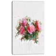 thumbnail image 2 of Bouquet de Roses Roses Aquarelle - Uvre d'Art Florale sur Toile, 2 of 3