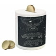 thumbnail image 2 of Blue and White Piggy Bank, Celestial Constellation Deer Bison Crab Octopus, Ceramic Coin Bank Money Box for Cash Saving, 3.6" X 3.2", Dark Blue and White, by Ambesonne, 2 of 4