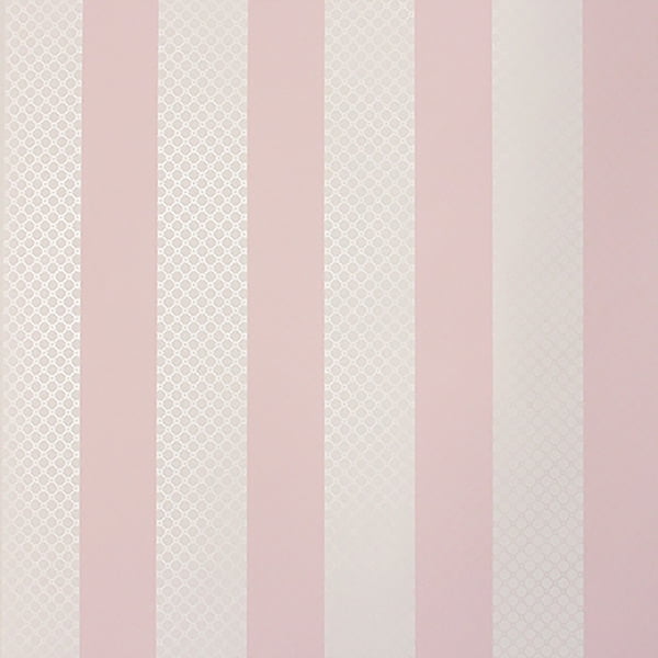 Brewster Ditsy Pink Trellis Stripe Wallpaper