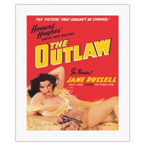 The Outlaw - Staring Jane Russell - Directed by Howard Hughes - Vintage Film Western Movie Poster by George Hurrell c.1942 - Fine Art Rolled Canvas Print 16in x 20in