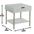 thumbnail image 5 of Whitman White Wood and Brass Square End Table, 5 of 7