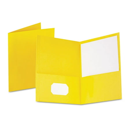 UPC: 0078787575097 | Oxford Twin-Pocket Folder  Embossed Leather Grain Paper  0.5  Capacity  11 x 8.5  Yellow  25/Box