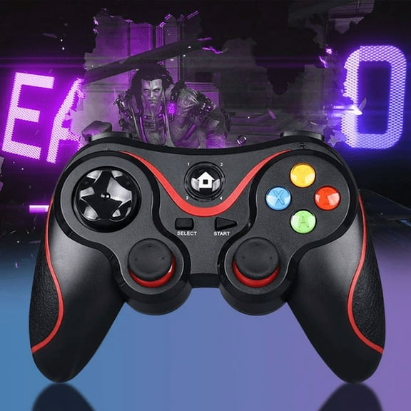 V8 Wireless Game Controller Joystick Gamepad with Phone Holder for Android iOS Smart TV PS3 and PC