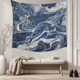 thumbnail image 5 of Retro Navy Blue White Large Tapestry for Bedroom Wall Hanging Tapestry, Marble Abstract Art Ceiling Backdrop Tapestries Poster Blanket Wall Decor for Teens Room Living Room Dorm 86" x 104", 5 of 8