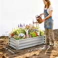 thumbnail image 3 of Outsunny 4' x 2' x 1' Raised Garden Bed, Galvanized Planter Box Silver, 3 of 10