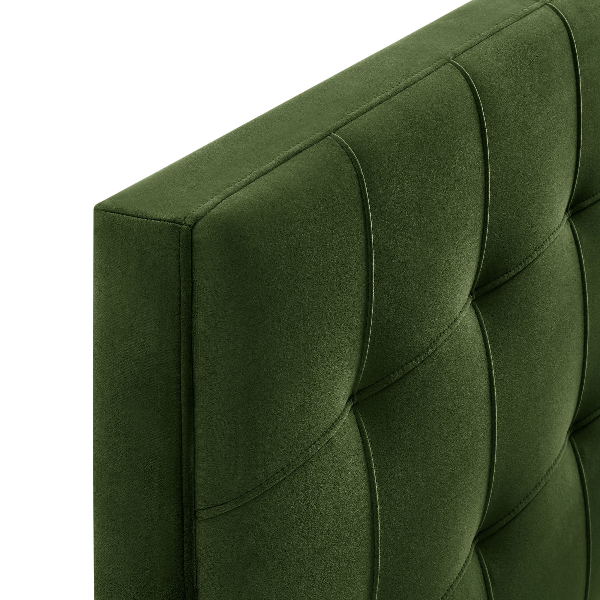 Lily Stain-Resistant Performance Velvet Full Size Headboard in Moss Green