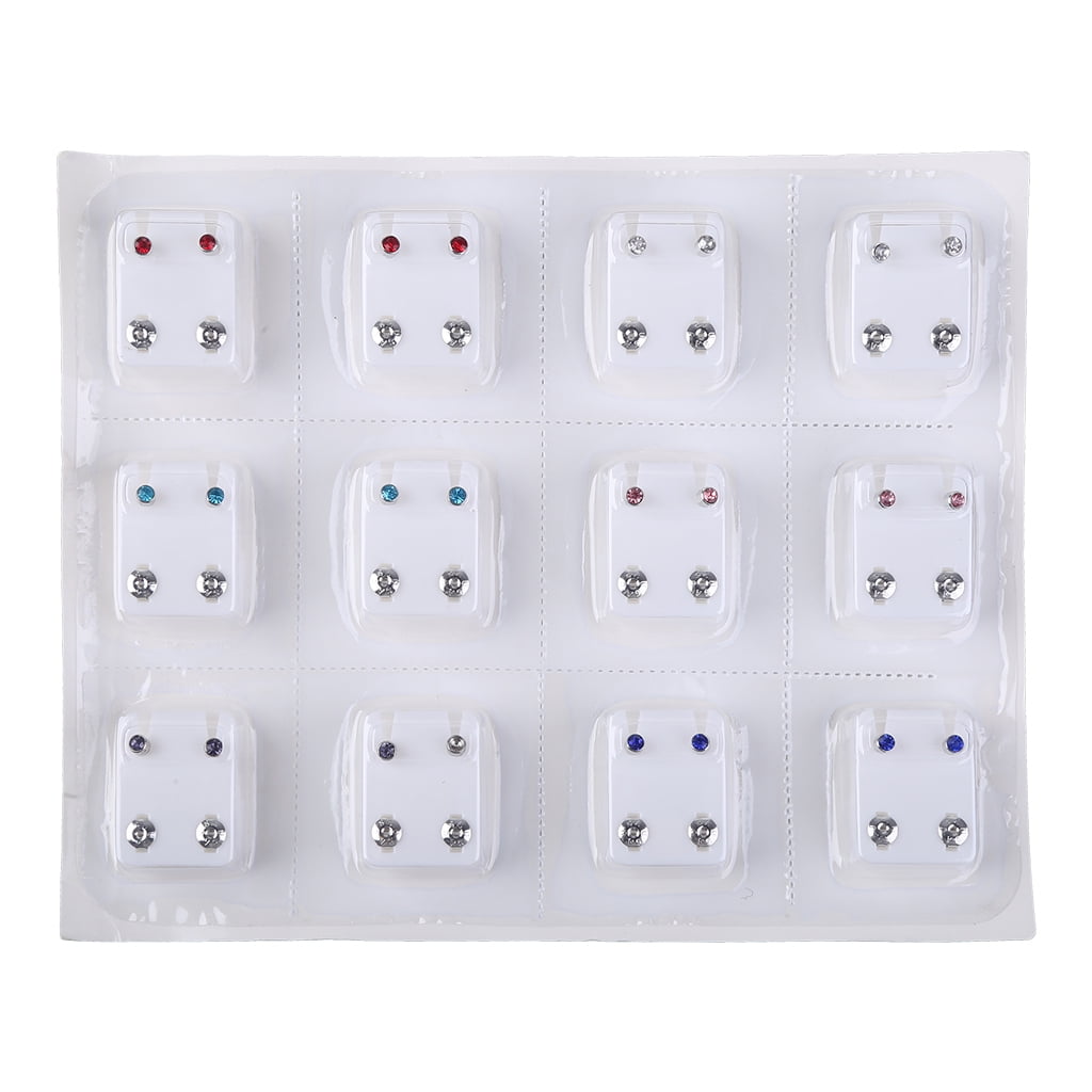 Studex Ear Piercing Diamond Stone MINI Studs 12 pack M204W