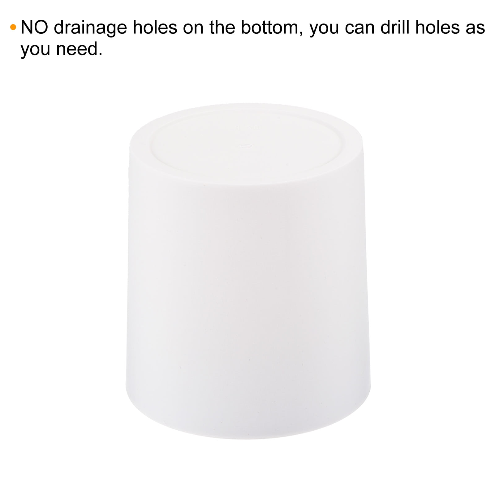 Uxcell 6" Round Plastic Planter Flowerpot Container Indoor Outdoor, White 4 Pack