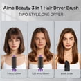 thumbnail image 4 of Aima Beauty Hair Dryer Brush Set, 3 in 1 Blow Dryer Brush with Interchangeable 1” & 1.25” Round Barrels, Ionic Technology for Frizz-Free Volume, Purple, 4 of 9