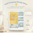 thumbnail image 4 of Curipeer Kids Dress up Storage with Mirror, Wood Armoire Wardrobe Closet, White with feet, 4 of 9