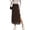 Brown, variant on SOOMLON Mesh Skirts Women High Waist Elastic Waist Ankle Length Skirt Side Spilt Wrap Skirt Trendy Vacation Skirt