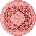 thumbnail image 1 of Ahgly Company Indoor Round Medallion Red Traditional Area Rugs, 4' Round, 1 of 4