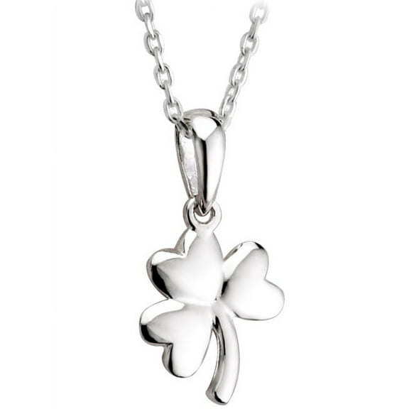Solvar Sterling Silver Shamrock Pendant Irish Necklace from Ireland