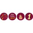thumbnail image 2 of Darling Souvenir Personalized Chocolate Labels 1st Birthday Custom Name Stickers 190 Pcs-Burgundy, 2 of 2