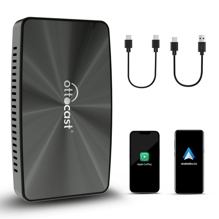 OTTOCAST Wireless Android Auto Adapter U2-X Pro - Lastest Android Auto CarPlay Car Adapter 2 in 1 for Wired CarPlay Cars, System Smart Button Plug &
