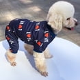thumbnail image 5 of HonestMatter Dog Jumpsuit Pet Pajamas Warm Puppy Jumpsuit Cotton Blend Winter Outfit for Small Dogs Cats Love Print Blue XL, 5 of 9