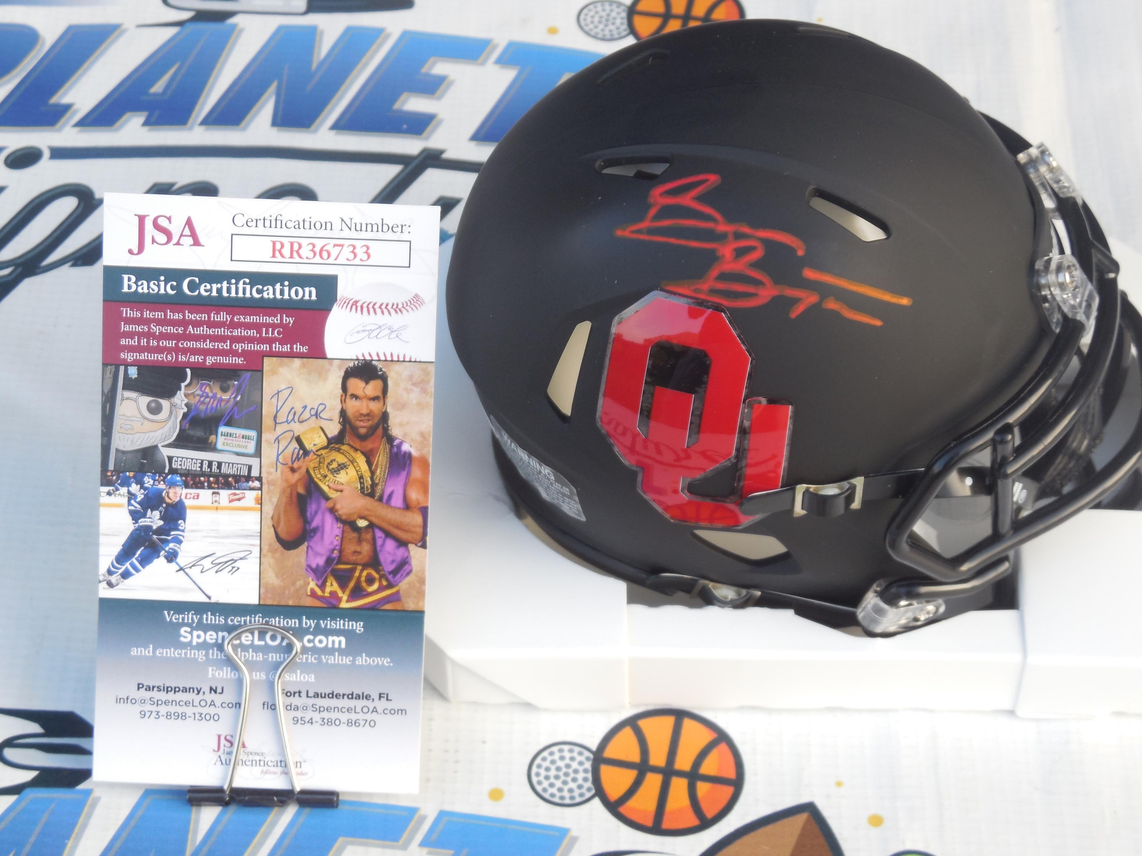 Brian Bosworth The Boz signed autographed Oklahoma OU Sooners eclipse mini speed helmetl JSA COA