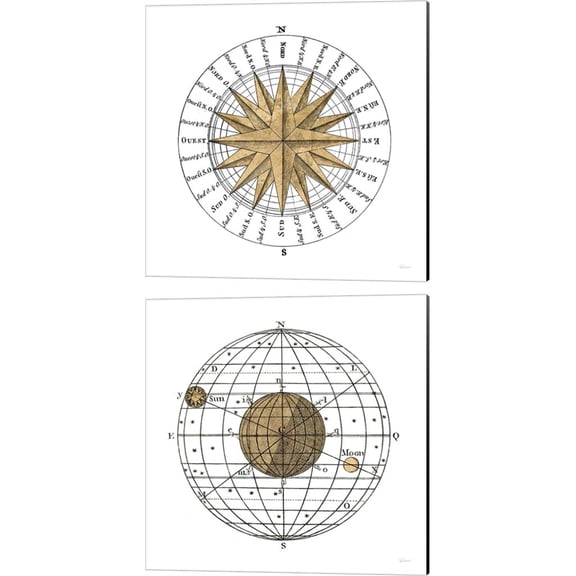 Great Art Now Solar Globe by Sue Schlabach 2 Piece Canvas Art Set Each 14"W x 14H