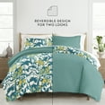 thumbnail image 6 of Noble Linens Teal Boho Flower Reversible 2-Piece Duvet Cover Set, Twin/Twin XL, 6 of 10