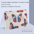 thumbnail image 3 of Yayeee Toggle Light Switch Wall Plate 2-Gang 4.56"x4.48" Decorative Outlet Cover, Blue Butterflies, 3 of 7