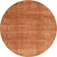 thumbnail image 1 of Ahgly Company Machine Washable Indoor Round Contemporary Orange Red Area Rugs, 7' Round, 1 of 7