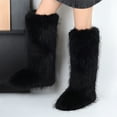 thumbnail image 5 of Women Winter Fluffy Faux Fur Knee High Snow Boots Girl's Over-the-Knee Furry Warm Boots Stylish Winter Footwear Shoes, 5 of 5