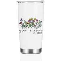 Inspirational Gifts for Women Girls Tumbler, Positive Christian Gifts Birthday Christmas, Religious Faith Wildflower Butterfly Coffee Mug Stainless Steel Vacuum Insulated Double Wall Travel Cup,20oz