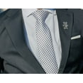 thumbnail image 3 of Black and White Checkered Necktie - Black & White Tie for Groom, 3 of 6