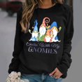 thumbnail image 1 of Hauts de Noël en Solde T-Shirt à Col Rond Imprimé de Noël pour Femmes Manches Longues Blouse Décontractée Noire m, 1 of 1