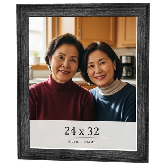 24x32 Frame Black Real Wood Picture Frame Width 1.5 inches | Interior Frame Depth 0.5 inches | Barn