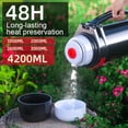 thumbnail image 2 of 1pc 4200ml/142oz Stainless Steel Water Bottles, Durable Leakproof Large Capacity Insulation Kettle For Men Women Home Outdoor Camping, Travel, 2 of 5