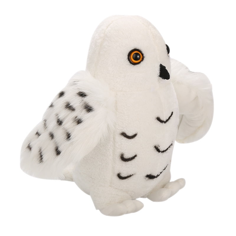 Cute White Plush Owl Model Soft Doll Toys Flying Night Animal Model 