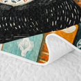thumbnail image 5 of Manfei Tribal Kitten Twin Quilt Set, Bohemian Damask Flower Twin Coverlet Set, Orange Cream, 2pcs, 1 Bedspread and 1 Pillowcase, 5 of 7