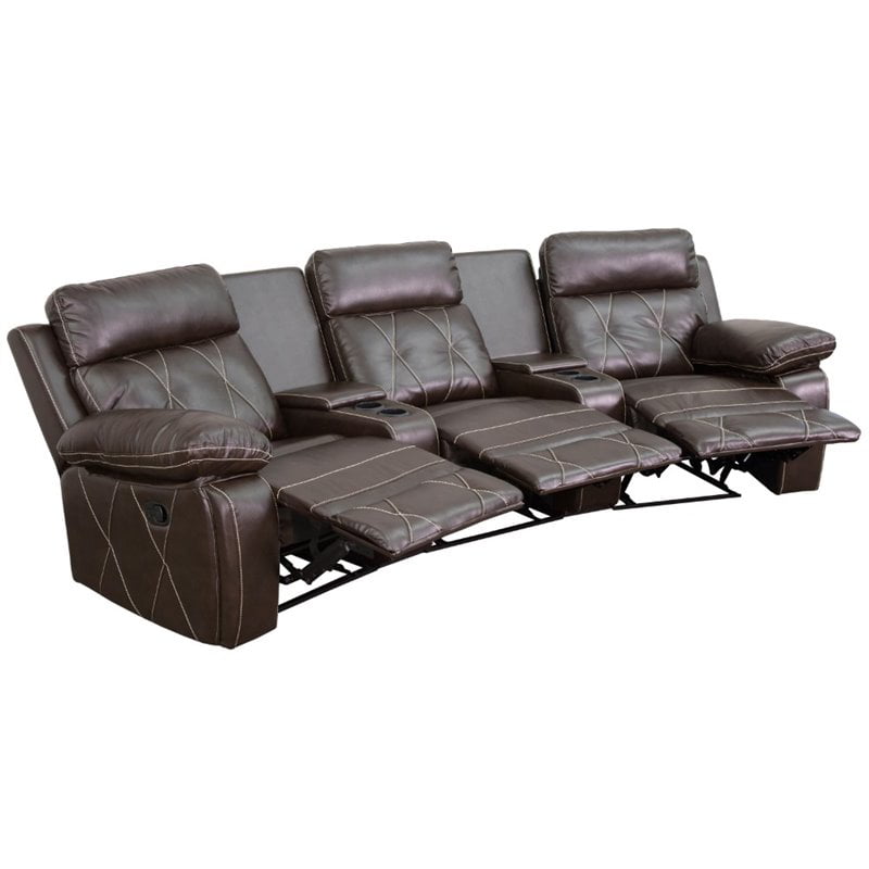 Pemberly Row 3 Seat Leather Reclining, Home Theater Leather Recliner Sofa