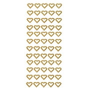 FIREFLY IMPORTS Heart Rhinestone Stickers, 1/2-Inch, 60-Count, Gold