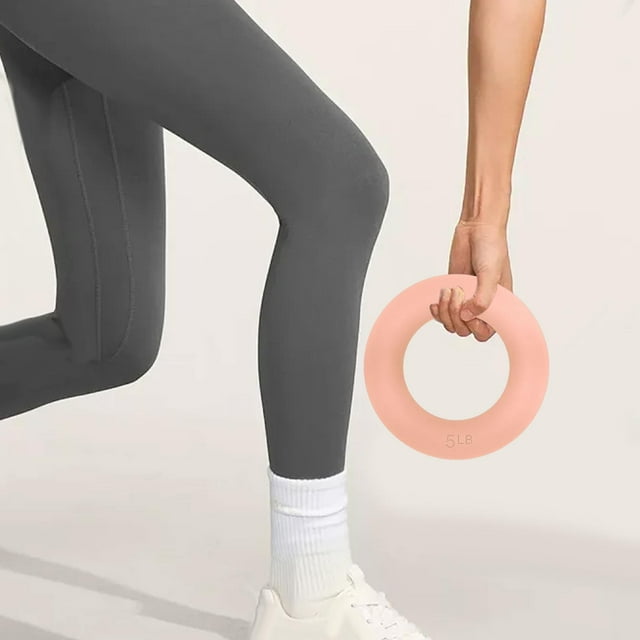 Mancuerna Kettlebell Power Ring 2 en 1 de 5 libras para aeróbicos, fitness en casa y pilates rosa claro