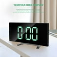 thumbnail image 3 of Digital Alarm Clock, 7 Inch Curved Dimmable LED Screen Digital Clock Bedroom, Green Number Clock, Smart Alarm Clock,Snooze Function,12/24 Hour, USB Port, 3 of 8