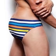 thumbnail image 3 of Dovford Mens Bikini Swimwear Fashion Swimsuit Gradient Design Swim Briefs with Drawstring Low Waist Bathing Suit, 3 of 3