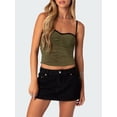thumbnail image 2 of Cenuakty Women Patchwork Mesh Camisoles Ruched Spaghetti Straps Sleeveless Backless Tank Tops Summer Vests Streetwear, 2 of 7