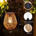 thumbnail image 7 of Solar Wicker Lanterns Outdoor Waterproof 2-Pack, Hanging Rattan Lights for Patio, Decorative Boho Solar Lights for Garden, Yard, Porch and Pathway, 7 of 7