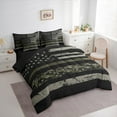 thumbnail image 3 of Manfei Retro American Flag Twin Bedding Sets 7-Piece, Grey Geometric Abstract Bedding Comforter Set, Camouflage Reversible Sheet Sets, Microfiber Bedroom Decor, 3 of 7