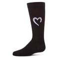thumbnail image 2 of MeMoi Girls "Open Heart" Ribbed Cotton-Rich Novelty Knee High Sock - Girls - Female, 4, White, 2 of 10