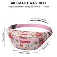 thumbnail image 3 of Fanny Pack Pink Christmas Red Truck and Snowman Pattern Waist Pack Bag,Running Cross Bag,Waterproof Large Fanny Packs for Women Men for Travel Running Hiking Cycling, 3 of 6