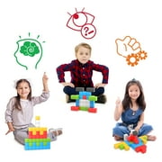 PicassoTiles 50PCS Kids 1 Pixel Magnetic Puzzle Cube Set, Mix & Match Building Blocks with Free Idea Book, STEAM Educational Sensory Toy Kit
